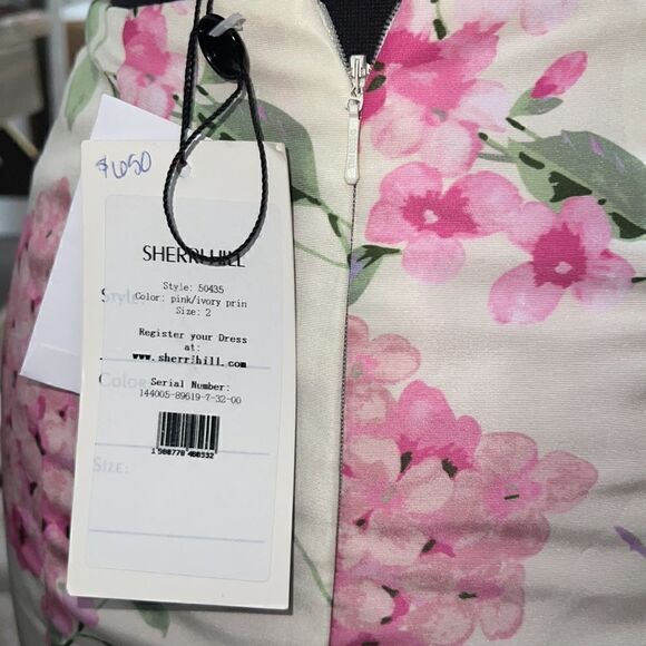 NWT Sherri Hill Pink Ivory Floral Skirt - Picture 7 of 7